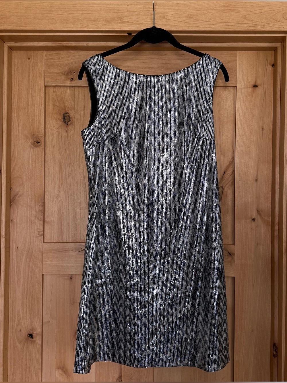 White House Black Market Metallic Silver Sequin Mini Dress